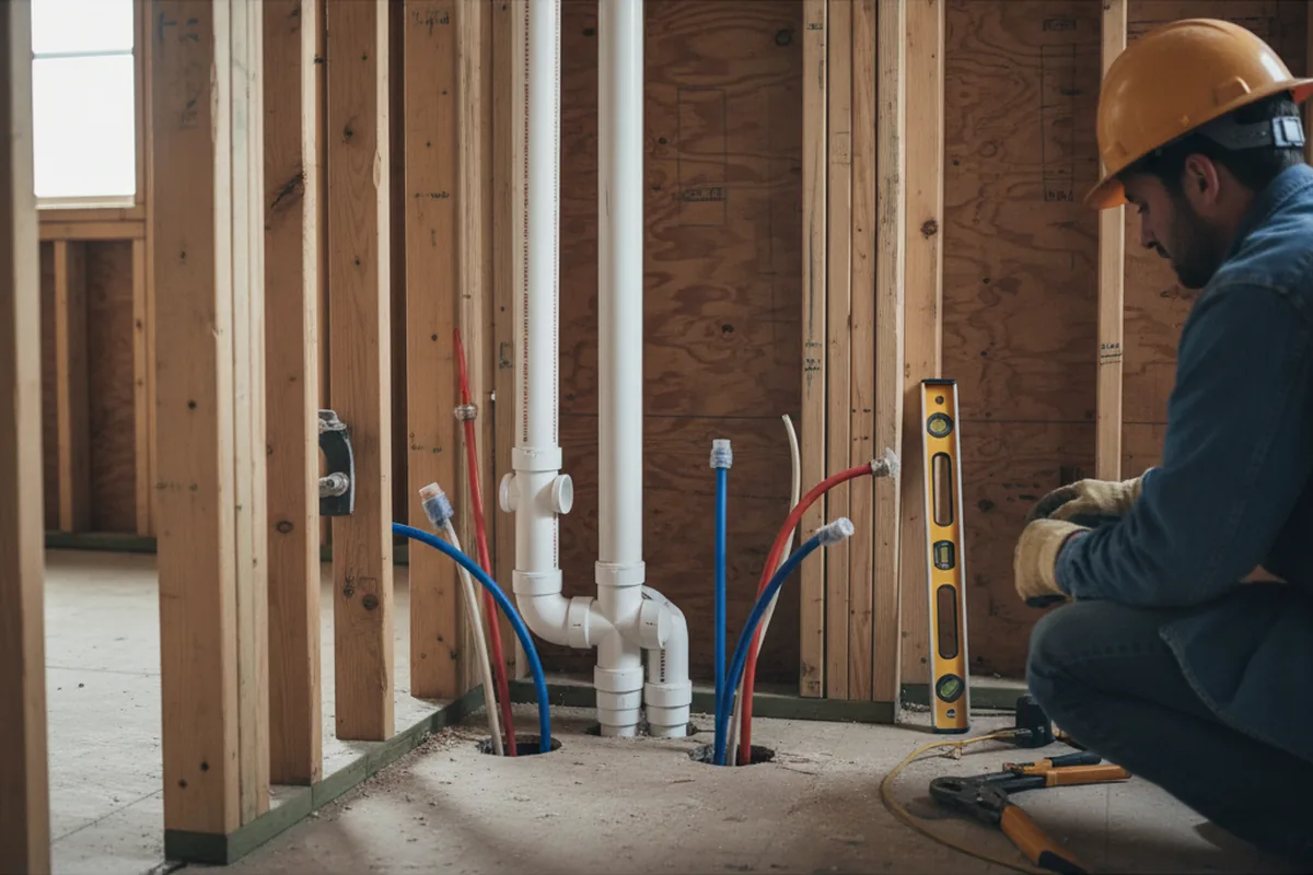 Drain and supply rough-in during Drain Cleaning in Erlanger