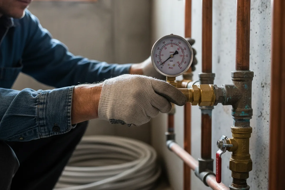 Pressure testing a repaired line during Water Line Repair in Erlanger